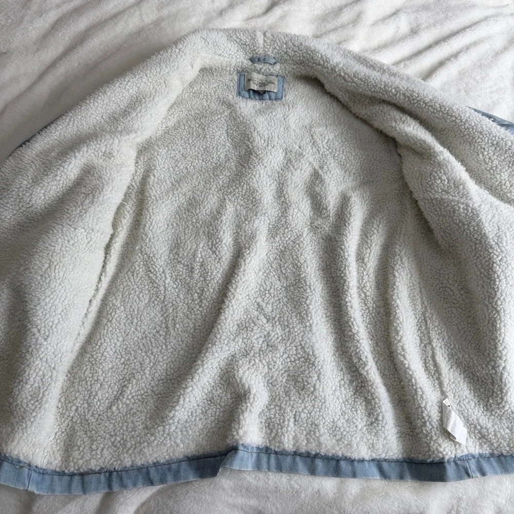 Ashley Vintage Charm Denim Sherpa Jacket Size Medium